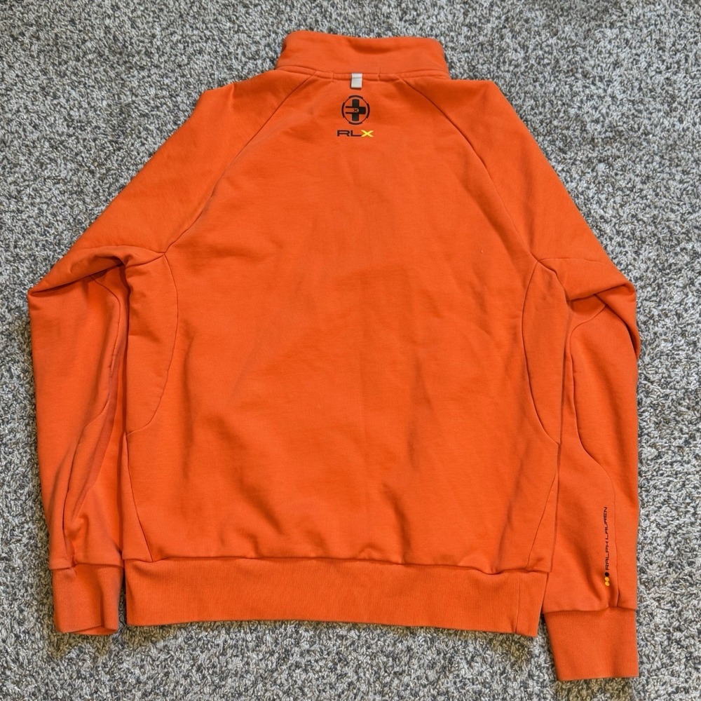 RLX 67 Ralph Lauren 1/4 Zip Pullover Athletic Gorp Sweater Men's Large Orange - Picture 4 of 5